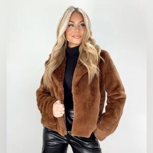 Chocolate Faux Fur Jacket